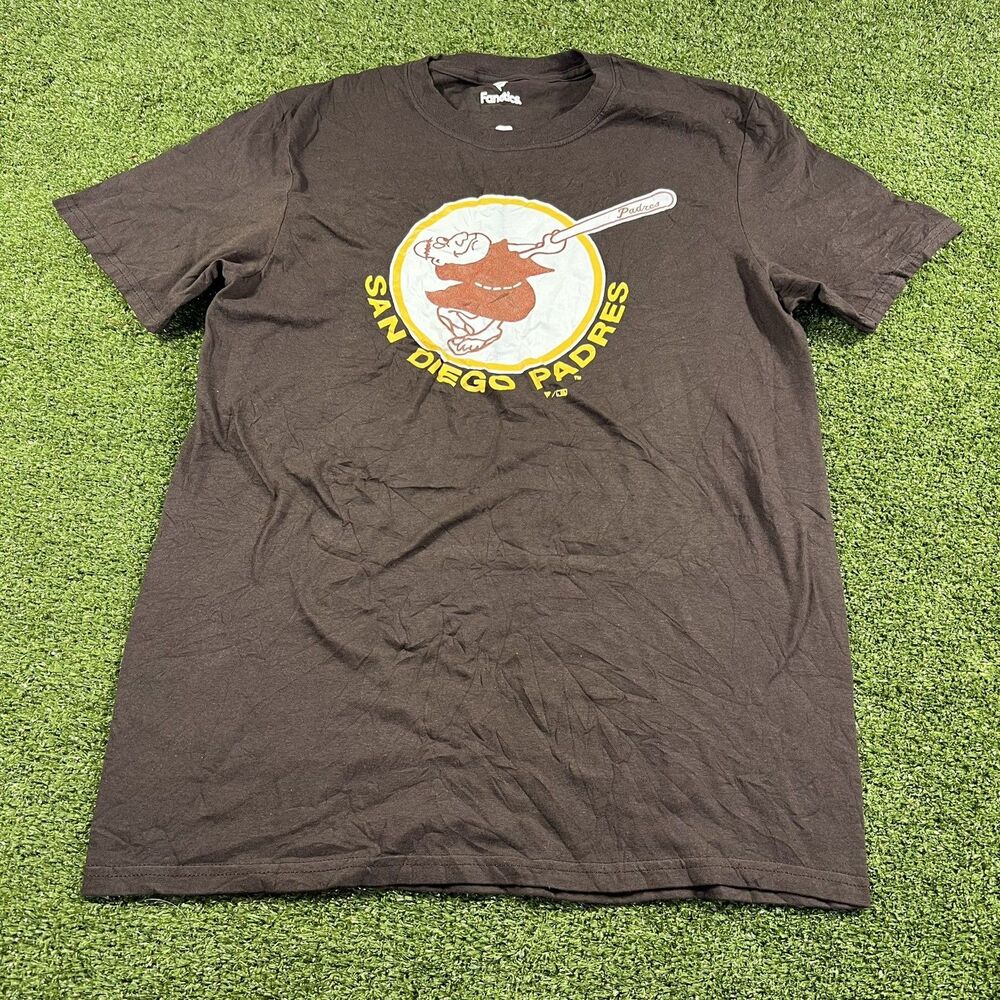 San Diego Padres MLB Short Sleeve Tee Brown Mens Size M NWOT - Picture 1 of 6